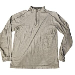 Tasc Performance Pullover Mens Medium Gray Quarter‎ Zip Mock Neck Stretch